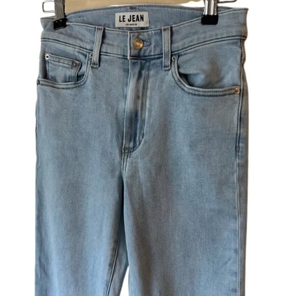 New Le Jean Bella Crop Flare Jeans Light Blue size 32 lightwash denim high rise - Picture 4 of 9